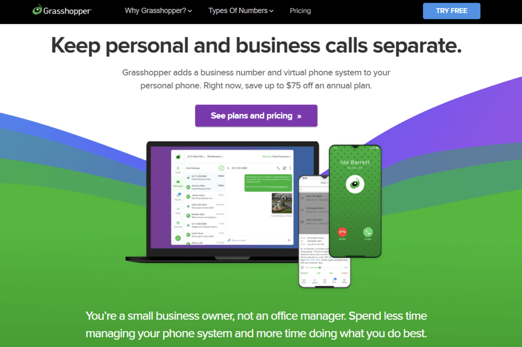 Homepage penyedia nomor virtual Grasshopper