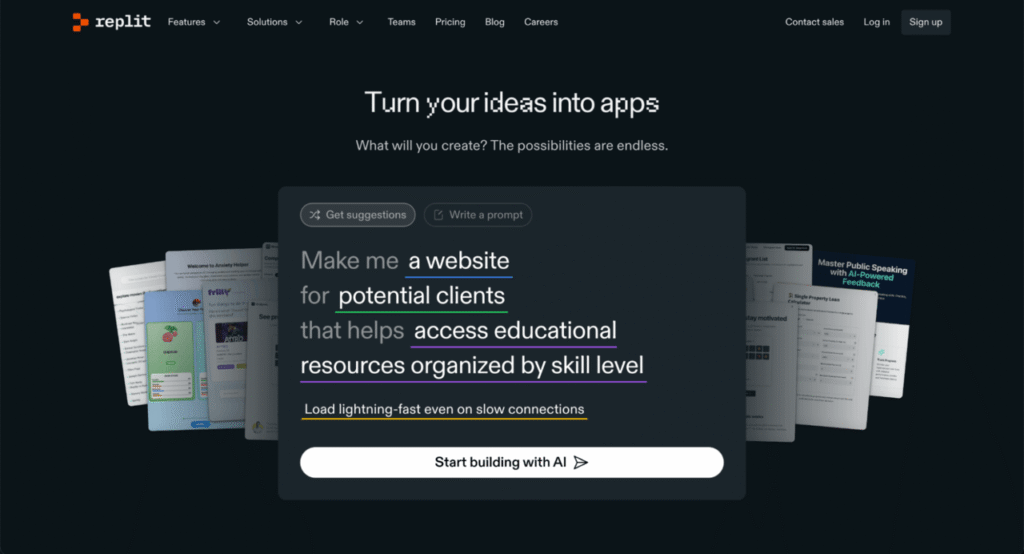 Homepage Replit