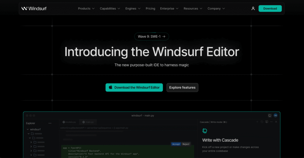Homepage Windsurf