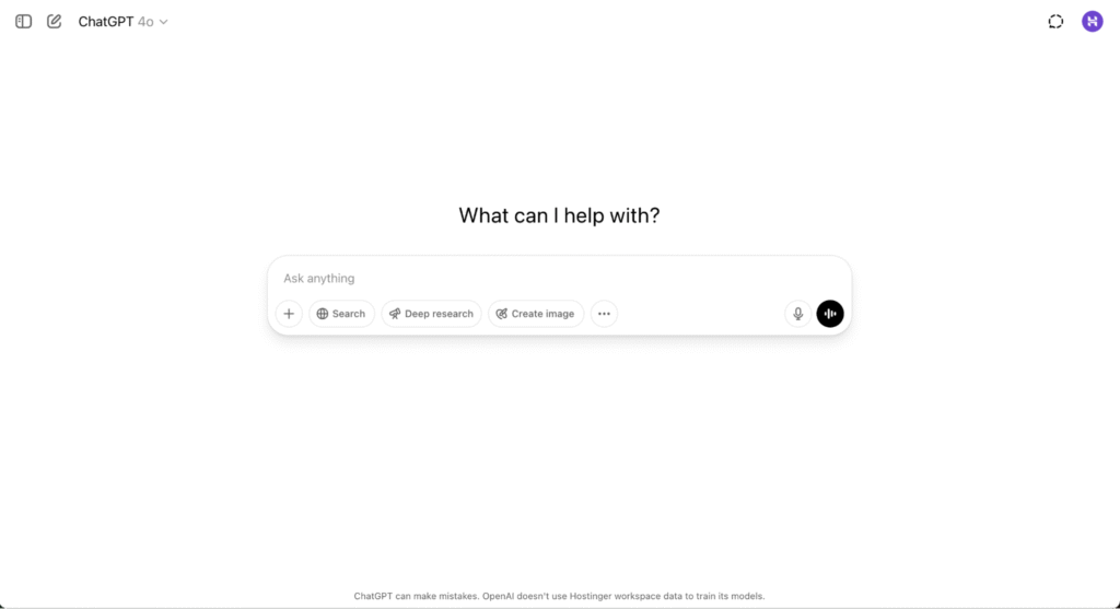 Landing page ChatGPT