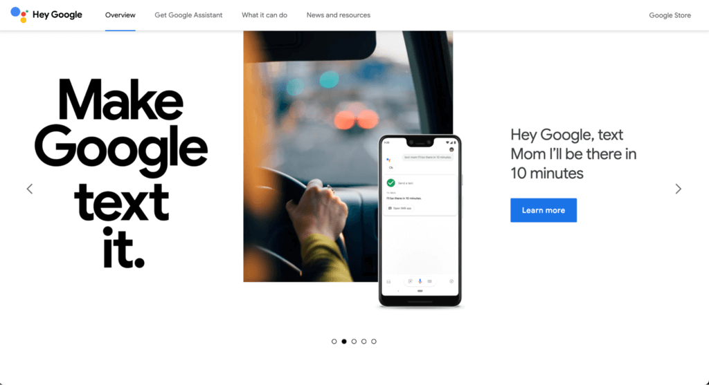 Landing page Google Assistant sebagai AI agent