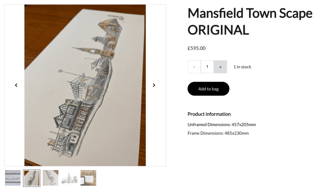 Halaman produk Sam Edwards Art