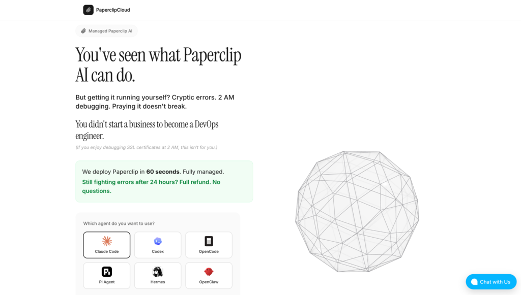 Landing page PaperclipCloud