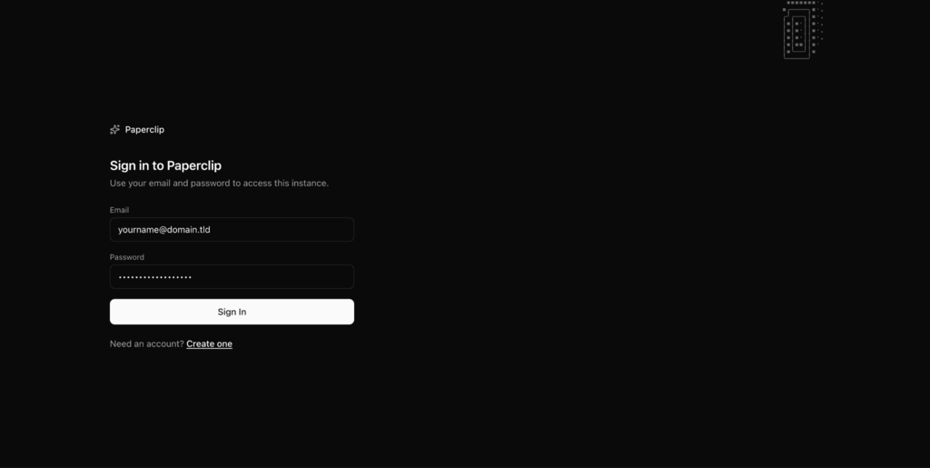Halaman login awal Paperclip