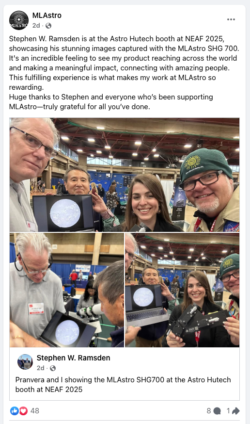 Sebuah postingan Facebook oleh MLAstro yang mempromosikan konten buatan pengguna