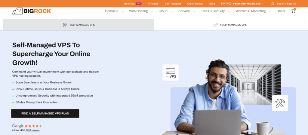 BigRock VPS hosting landing page