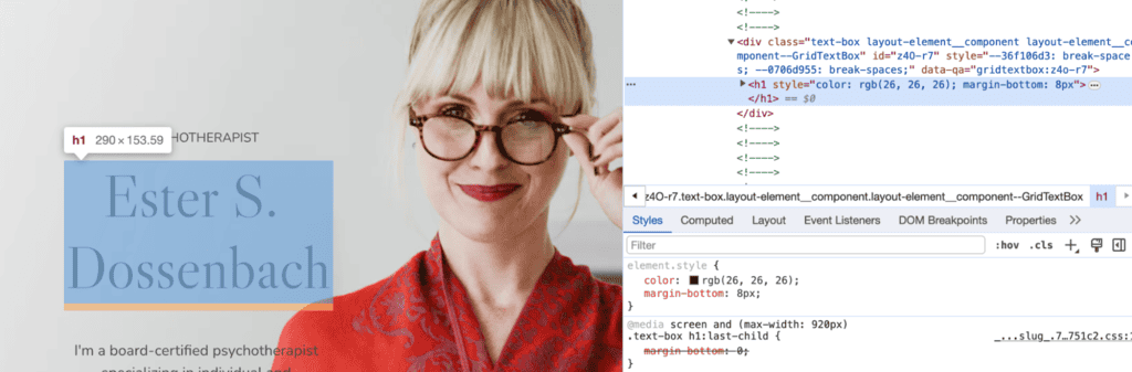 Primo piano di Google Chrome DevTools