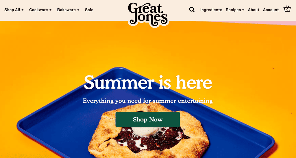 Homepage di Great Jones