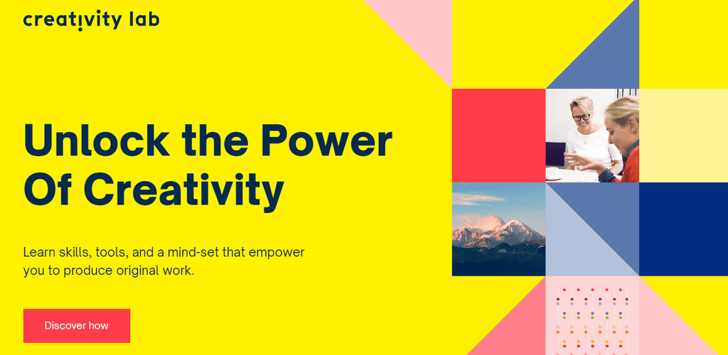 Homepage di Creativity Lab, un cliente Hostinger