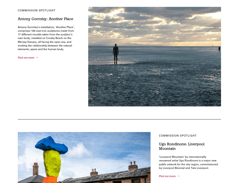 Un motivo a zig-zag nella homepage di Biennial, un cliente Hostinger