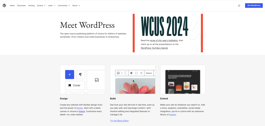 Homepage di WordPress.org