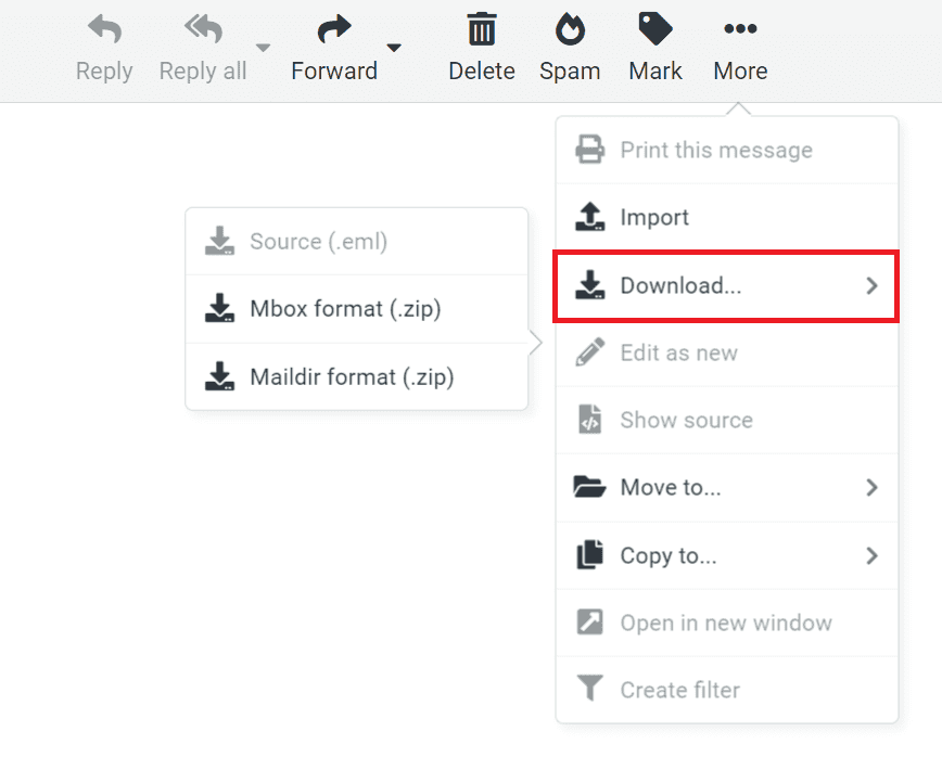 Esportare le email su Hostinger Webmail