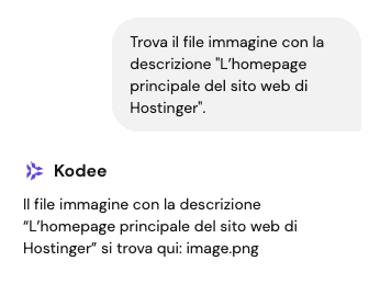 Kodee trova un'immagine nella libreria multimediale di WordPress in base alla sua descrizione
