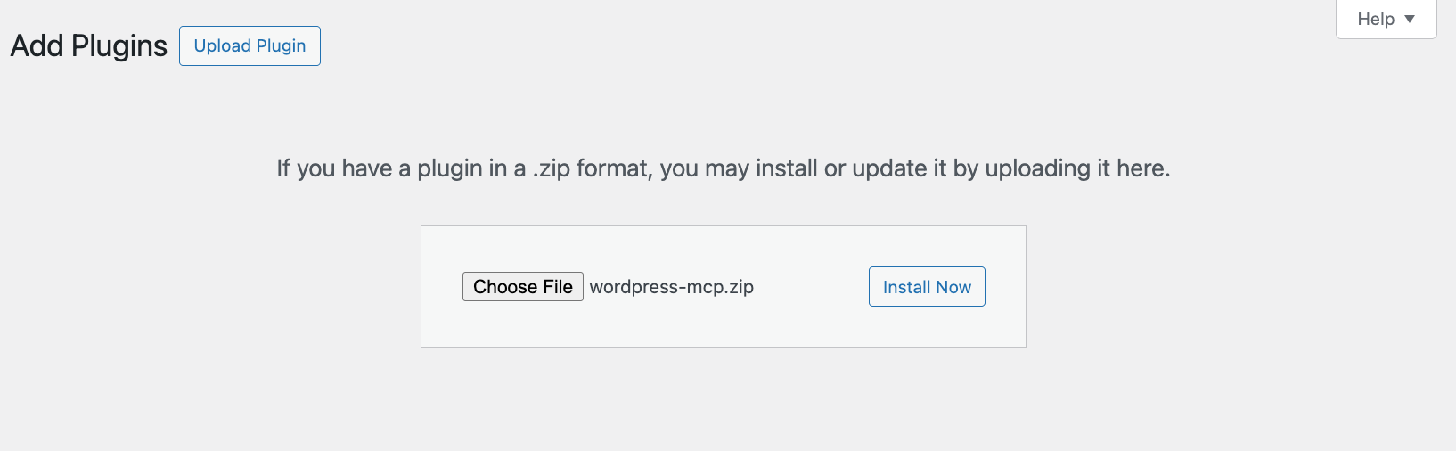 Il menu di installazione del plugin di WordPress