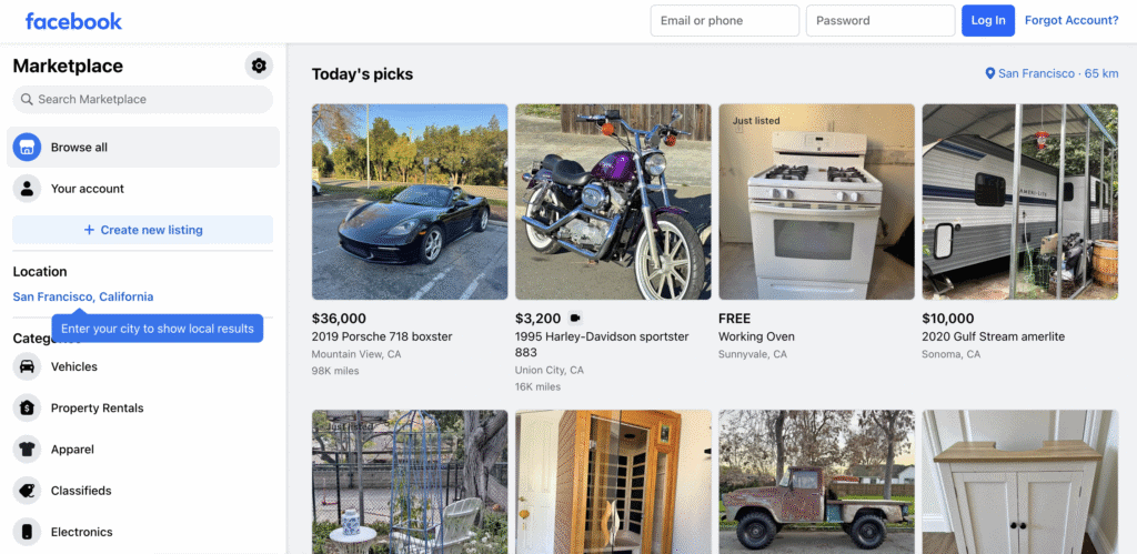 L&rsquo;aspetto di Facebook Marketplace