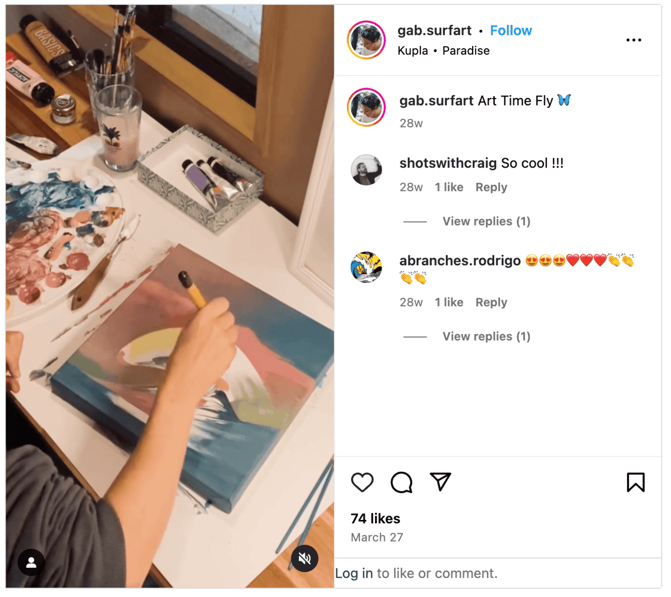 Post dietro le quinte su Instagram