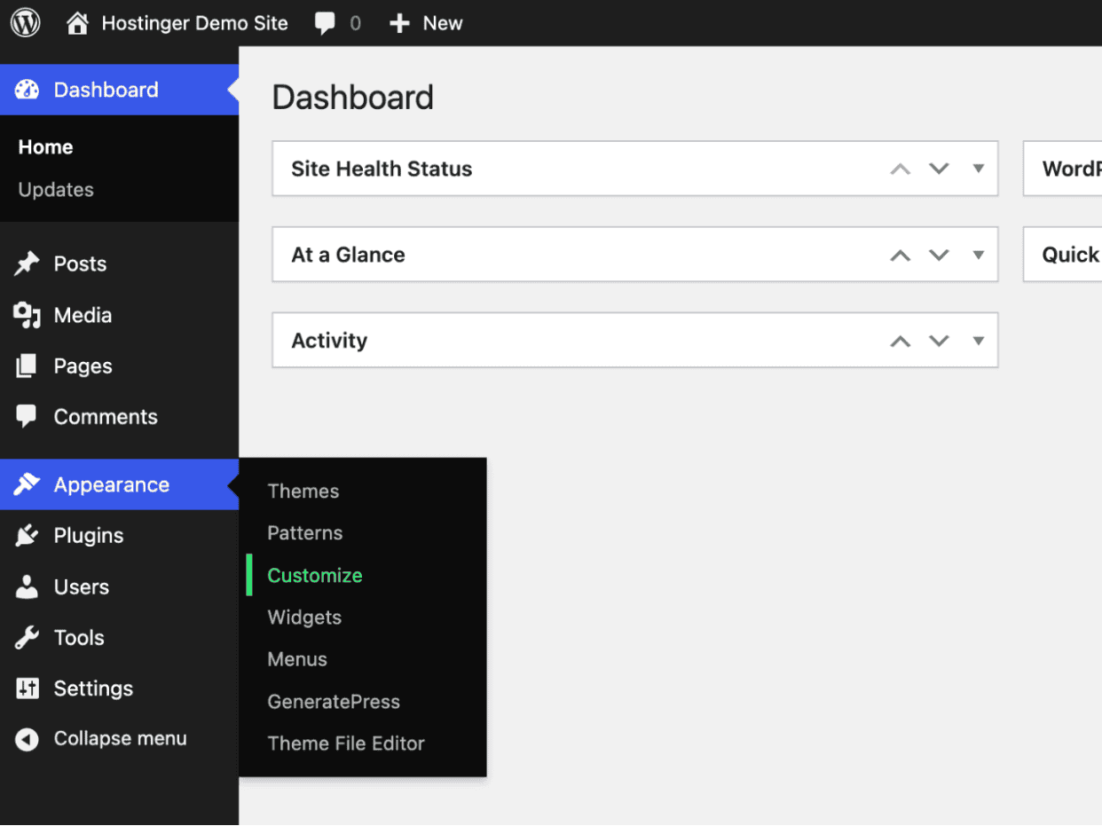 Modifica dell&rsquo;header e del footer di un sito con il Personalizzatore