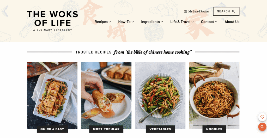 La homepage del sito web The Woks of Life