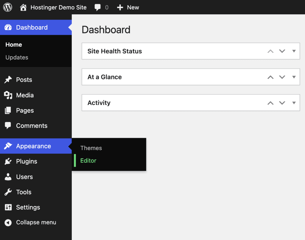 Modifica del menu di navigazione di un sito WordPress con l&rsquo;editor del sito.