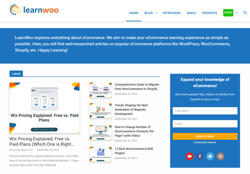 LearnWooのホームページ