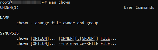 manコマンドを使ってchownを調べる