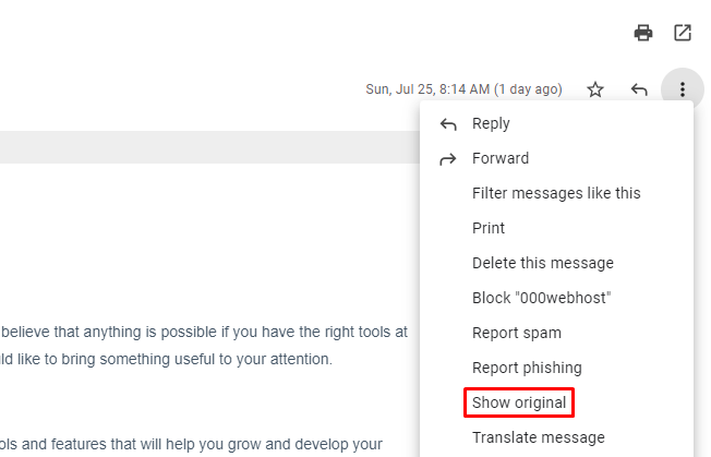 Gmailで「原文を表示」する方法