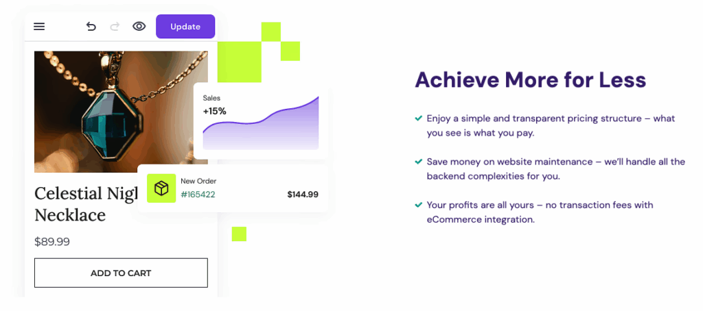 Businessサイト作成ツールのランディングページ