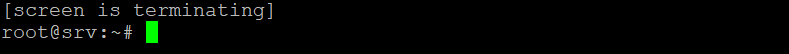 Screenが終了することを示すメッセージ
