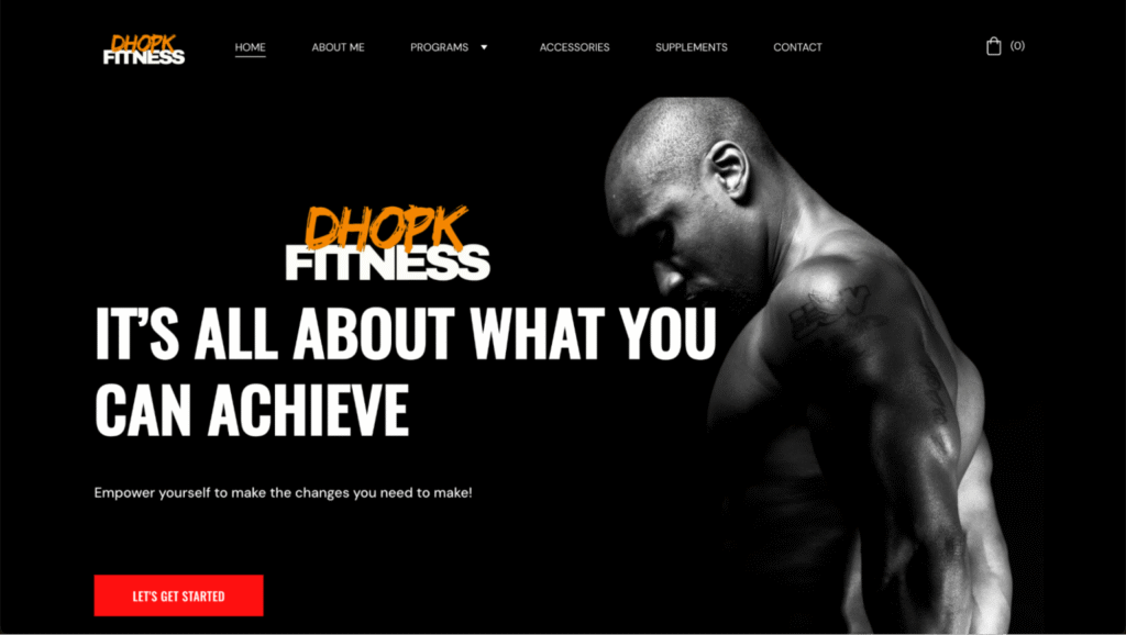 Dhopk Fitnessのランディングページ
