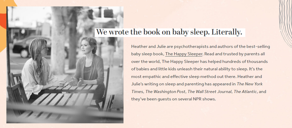 The Happy SleeperのWebサイトで創業者の専門性をStoryBrandの物語で紹介