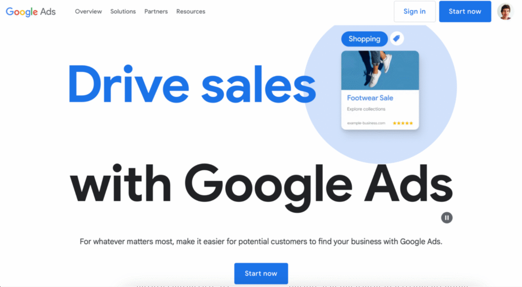 Google広告のホームページ