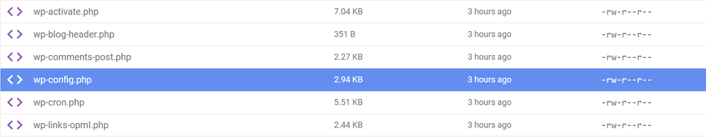 루트 디렉터리에 있는 wp-config.php 파일