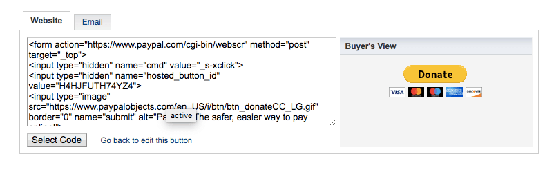 Obtener el c&oacute;digo del bot&oacute;n de donaciones de paypal