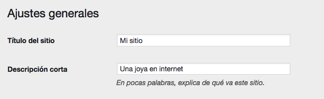 cambio de T&iacute;tulo y Descripci&oacute;n corta