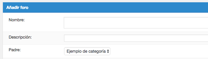 A&ntilde;adiendo un nuevo foro.