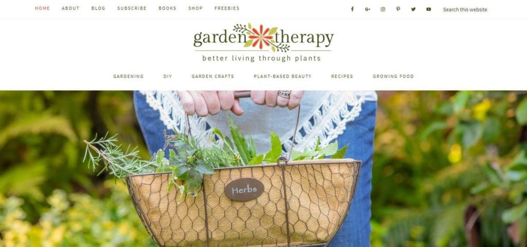 P&aacute;gina de inicio de Blog de jardiner&iacute;a de terapia de jard&iacute;n