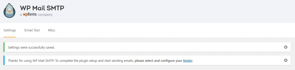 WP Mail SMTP Confirmaci&oacute;n de cambio de configuraci&oacute;n exitosa