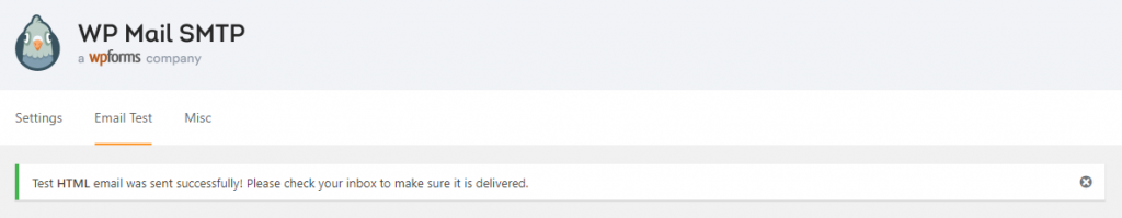 WP Mail SMTP Confirmaci&oacute;n de prueba de correo electr&oacute;nico exitosa
