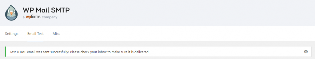 WP Mail SMTP Confirmaci&oacute;n de prueba de correo electr&oacute;nico exitosa