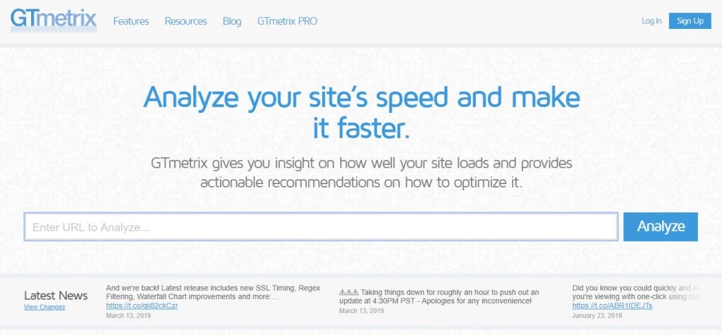 Herramienta de prueba de velocidad GTmetric
