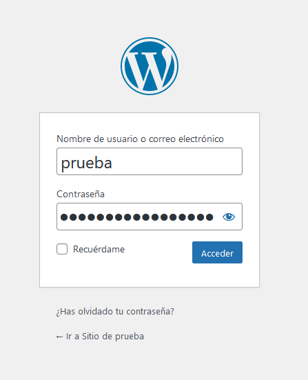 Inicio de sesi&oacute;n en WordPress
