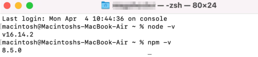Comandos para verificar la instalación de Node.js