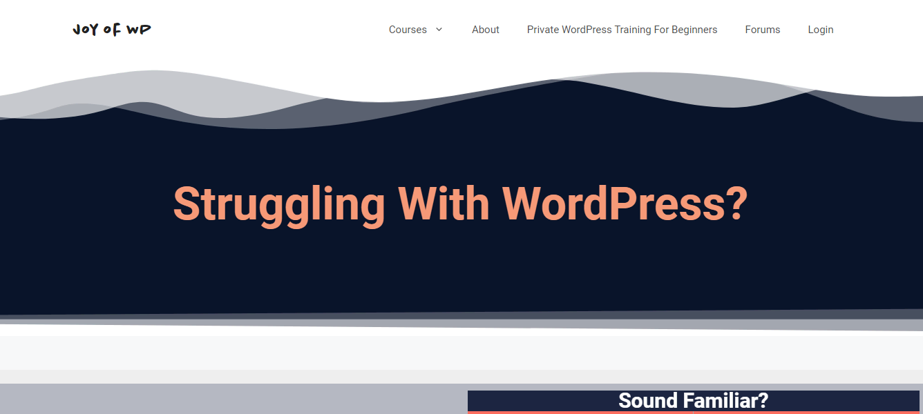 Sitio web de Joy of WP