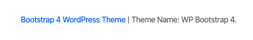Bootstrap 4 WordPress Theme