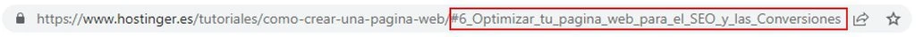 Ejemplo de como se ve el ancla dentro de una URL