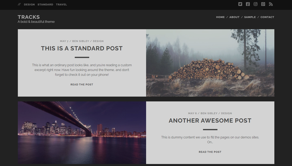 Plantilla de WordPress Tracks