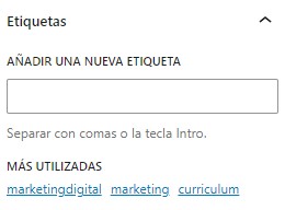 Vista previa para añadir una nueva etiqueta