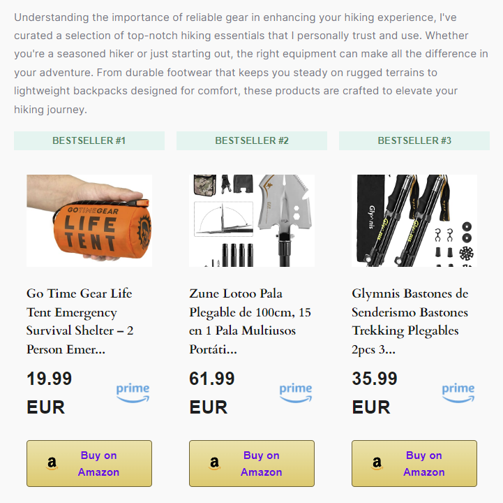 Imagen de ejemplos de uso de Hostinger Amazon Affiliate