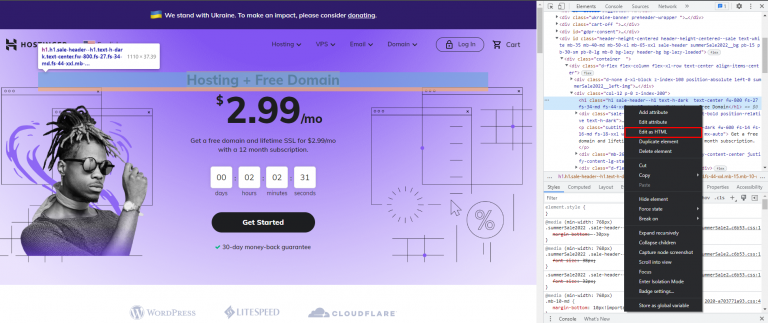 How to inspect element and make temporary changes to any website