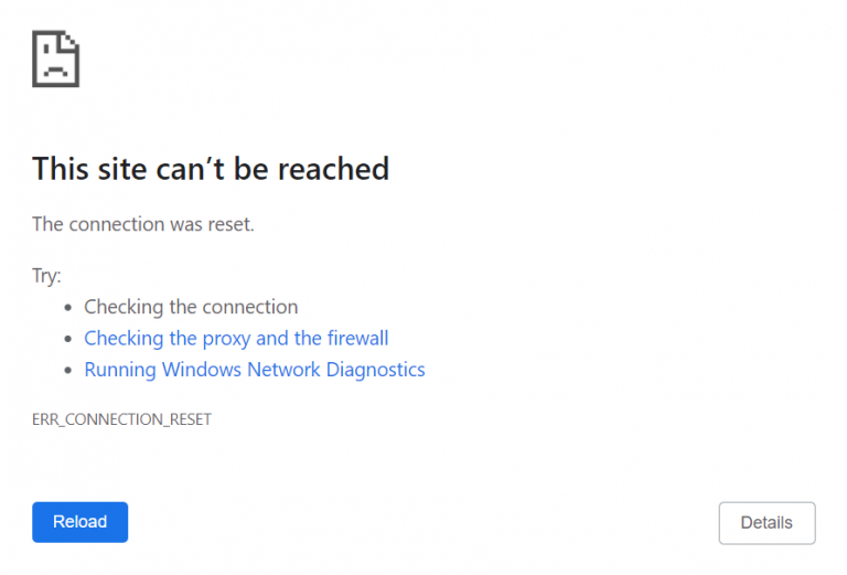 What is ERR_CONNECTION_RESET and how to fix it?